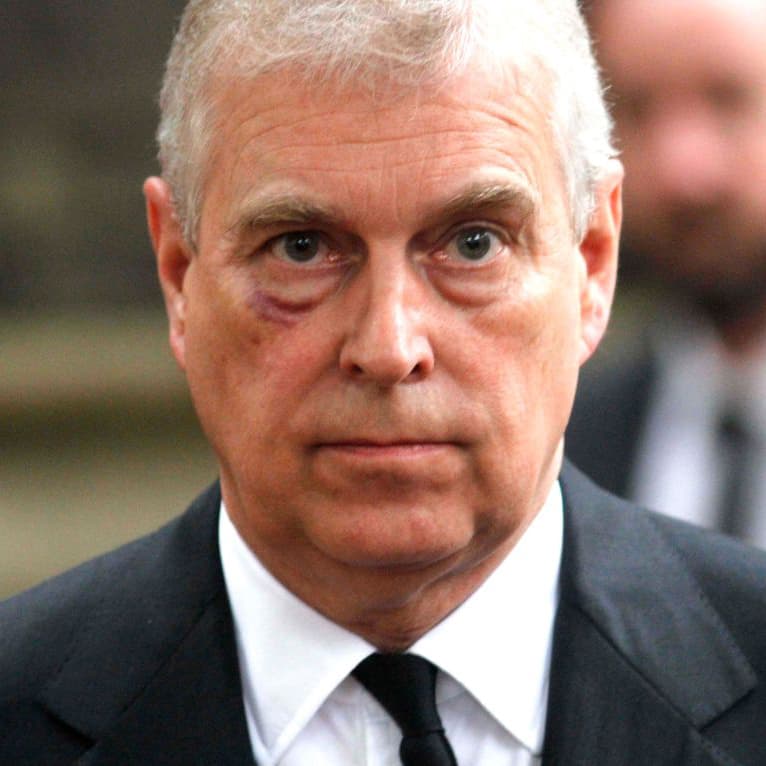 LONDON, UNITED KINGDOM - JUNE 27:  Prince Andrew, Duke of York leaves the funeral service of Patricia Knatchbull, Countess Mountbatten of Burma at St Paul's Church in Knightsbridge on June 27, 2017 in London, England. (Photo Mark Richards - WPA Pool / Getty Images)