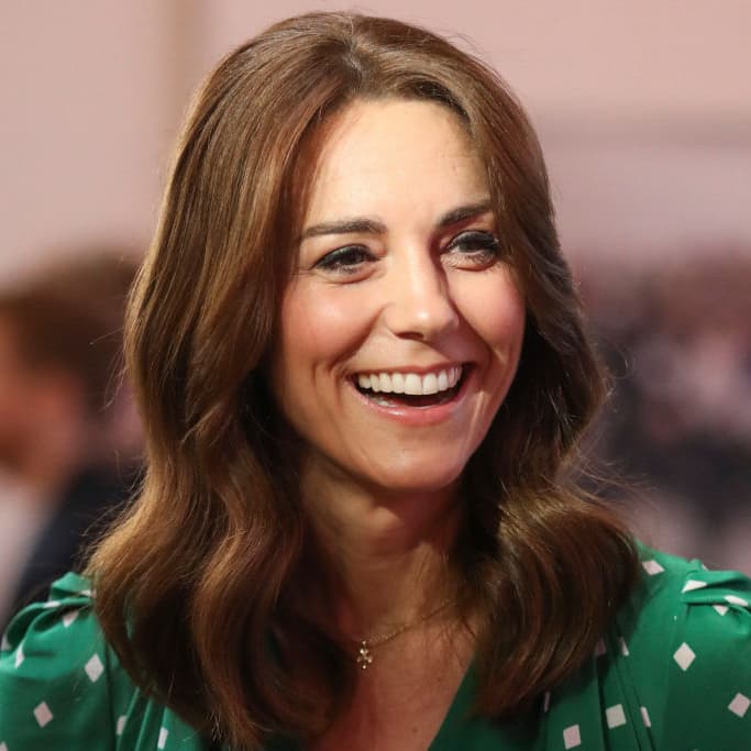 GALWAY, IRELAND - MARCH 05: Catherine, Duchess of Cambridge smiles during a meeting with Galway Community Circus performers, local artists and young musicians on March 5, 2020 in Galway, Ireland. (Photo by Peter Morrison-Pool/Getty Images)