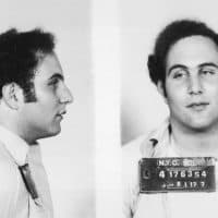 Police mug shot showing the front view and profile of convicted New York City serial killer David Berkowitz, known as the 'Son of Sam'.   (Photo by Hulton Archive/Getty Images)
