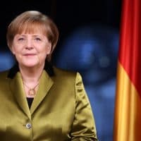 BERLIN, GERMANY - DECEMBER 30:  (EMBARGOED FOR ALL PUBLICATIONS UNTIL DECEMBER 31, 2013 AT 00:01 CET) German Chancellor Angela Merkel poses moments after giving her New Year's television address to the nation at the federal chancellery (Bundeskanzleramt) on December 30, 2013 in Berlin, Germany. Merkel spoke of the challenges and priorities set for the German government for 2014.  (Photo by Adam Berry/Getty Images)