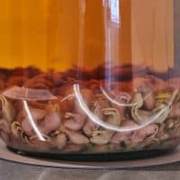 11 June 2021, Berlin: Baby mice, pickled in rice wine, lie in a bottle in the Disgusting Food Museum Berlin, the museum against good taste. Perhaps the most disgusting museum in Berlin shows what people can eat - if they don't lose their appetite. (to dpa "Exhibition of bad taste lures with disgusting food") Photo: Annette Riedl/dpa (Photo by Annette Riedl/picture alliance via Getty Images)