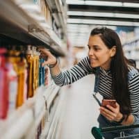 Woman enjoys shopping