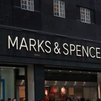 LONDON, ENGLAND - FEBRUARY 18: The exterior of a Marks &amp; Spencer store photographed on February 18, 2023 in London, England. (Photo by Jeremy Moeller/Getty Images)