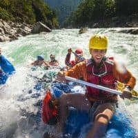 The Karnali river in west Nepal is one of the wildest rivers for rafting and kayaking in the world with some Grade 5 rapids