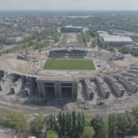 The New Puskás Ferenc Stadium set to be built in Budapest, Hungary where 50 thousand cubic metre concrete is waiting to be demolished. The old stadium, named originally Népstadion ("People’s Stadium") was built between 1948 and 1953. A new, multi-purpose stadium will be built by 2019.