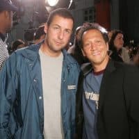 LOS ANGELES - MAY 19:  Actors Adam Sandler (L) and Rob Schneider pose at the premiere of Paramount Pictures' "The Longest Yard" at the Chinese Theater on May 19, 2005 in Los Angeles, California.  (Photo by Kevin Winter/Getty Images)