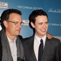 NEW YORK - MARCH 10:  (L-R) Actors Tom Hanks and Colin Hanks attend The Cinema Society and Brooks Brothers screening of "The Great Buck Howard" at the Tribeca Grand Screening Room on March 10, 2009 in New York City.  (Photo by Stephen Lovekin/Getty Images)