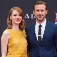 HOLLYWOOD, CA - DECEMBER 07:  Actors Emma Stone (L) and Ryan Gosling attend 'Ryan Gosling and Emma Stone hand and footprint ceremony' at TCL Chinese Theatre IMAX on December 7, 2016 in Hollywood, California.  (Photo by Emma McIntyre/Getty Images)