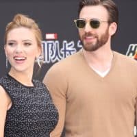 BEIJING, CHINA - MARCH 24:  (CHINA OUT) Actress Scarlett Johansson and actor Chris Evans attend "Captain America: The Winter Soldier" premiere at Taikoo Li Sanlitun on March 24, 2014 in Beijing, China.  (Photo by Visual China Group via Getty Images/Visual China Group via Getty Images)