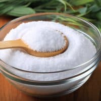 Xylitol in a glass bowl
