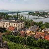 View of Esztergom and the Danube from the dome of the cathedral.