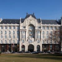 Facade of Gresham Palace, Budapest, Hungary. (Photo by: Godong/Universal Images Group via Getty Images)