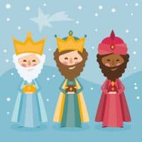vector 3 Magi Wise men. Los Reyes Magos in Spanish