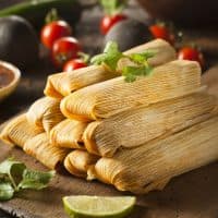 Homemade Corn and Chicken Tamales Ready to Eat