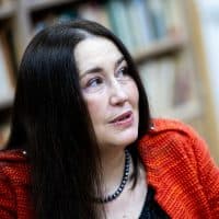 Szabó T. Anna költővel készült interjú 2023. december 11-én az Eötvös Collegiumban., Image: 828592332, Fotó: Adrián Zoltán / 24.hu