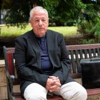 Vámos Miklós József Attila-díjas magyar író, forgatókönyvíró, dramaturg, kiadóigazgató, műsorvezető a Buksó podcast felvételén 2023. szeptember 25-én., Image: 808234878, Fotó: Farkas Norbert / 24.hu