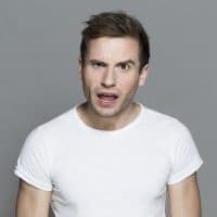 Studio shot of an angry young man