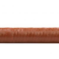 Waffle rolls coated chocolate. Close up. White background.