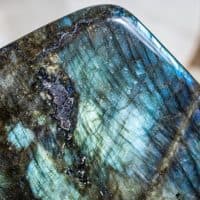 Close-up of a polished labradorite, Brussels, Belgium