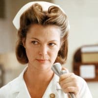 American actress Louise Fletcher as Nurse Ratched in 'One Flew Over The Cuckoo's Nest', directed by Milos Forman, 1975. (Photo by Silver Screen Collection/Getty Images)