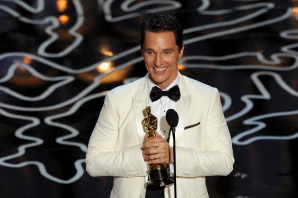 HOLLYWOOD, CA - MARCH 02:  Actor Matthew McConaughey accepts the Best Performance by an Actor in a Leading Role award for 'Dallas Buyers Club' onstage during the Oscars at the Dolby Theatre on March 2, 2014 in Hollywood, California.  (Photo by Kevin Winter/Getty Images)