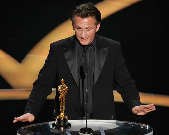 LOS ANGELES, CA - FEBRUARY 22:  (EDITORS NOTE: NO ONLINE, NO INTERNET, EMBARGOED FROM INTERNET AND TELEVISION USAGE UNTIL THE CONCLUSION OF THE LIVE OSCARS TELECAST)  Actor Sean Penn accepts his Best Actor award for "Milk" during the 81st Annual Academy Awards held at Kodak Theatre on February 22, 2009 in Los Angeles, California.  (Photo by Kevin Winter/Getty Images)