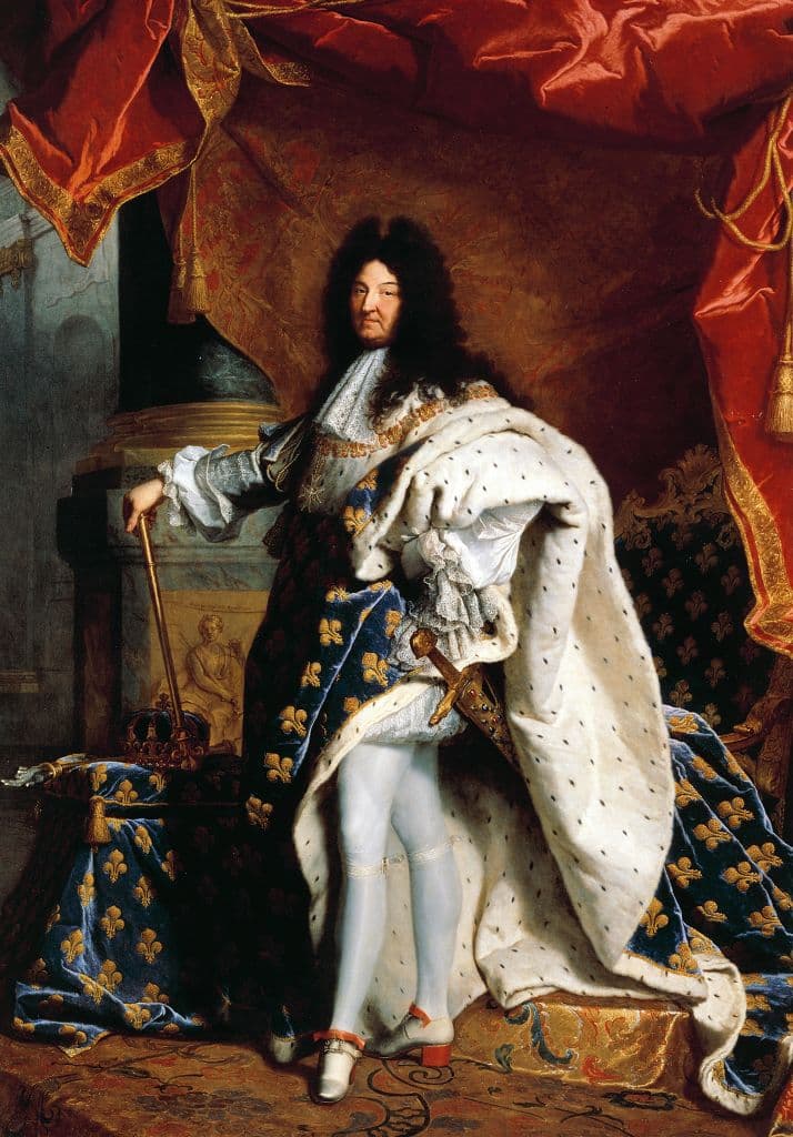 UNSPECIFIED - CIRCA 1754: Louis XIV painted in 1701 by Hyacinthe Rigaud (1659 - 1743, Paris)French baroque painter. Louis XIV (1638 - 1715), known as the Sun King was King of France and of Navarre from 1643 to his death in 1715 (Photo by Universal History Archive/Getty Images)