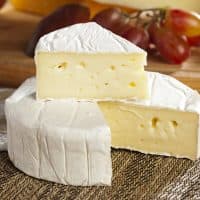 Fresh Organic White Brie Cheese on a background