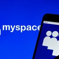 UKRAINE - 2021/02/15: In this photo illustration, a MySpace logo seen displayed on a smartphone. (Photo Illustration by Igor Golovniov/SOPA Images/LightRocket via Getty Images)