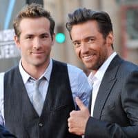HOLLYWOOD - APRIL 28:  Actor Ryan Reynolds (L) and actor Hugh Jackman arrive at the Los Angeles Industry Screening "Xmen Origins: Wolverine" at Grauman's Chinese Theater on April 28, 2009 in Hollywood, California.  (Photo by Jon Kopaloff/FilmMagic)