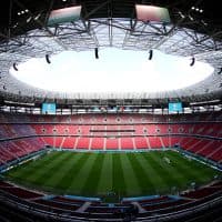 BUDAPEST, HUNGARY - JUNE 14: A general view inside the stadium during the Portugal Training Session ahead of the UEFA Euro 2020 Group F match between Hungary and Portugal at Puskas Arena on June 14, 2021 in Budapest, Hungary. (Photo by Angel Martinez - UEFA/Getty Images)